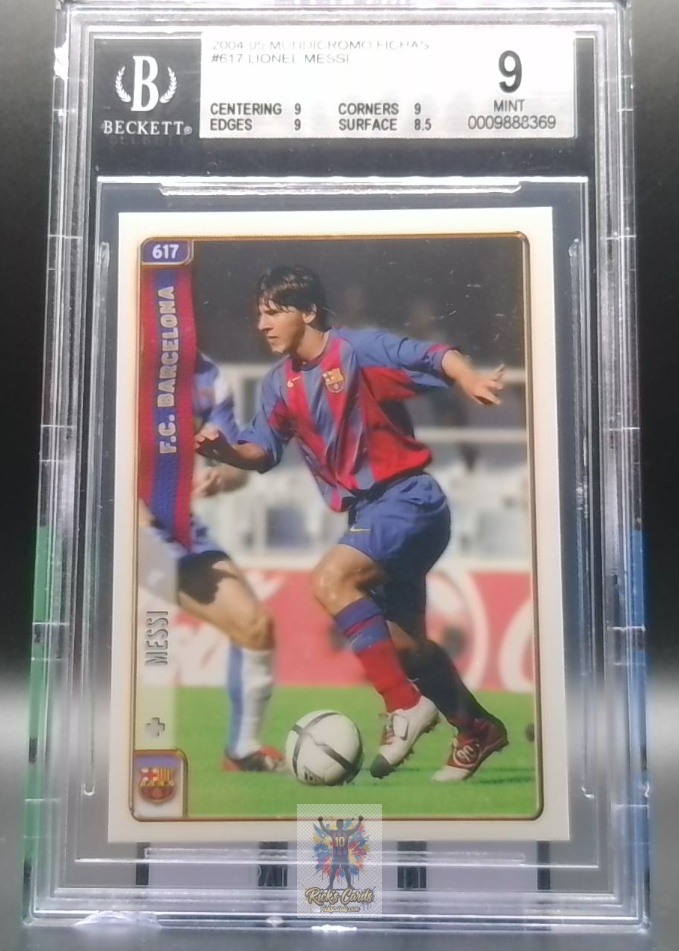 2004 Mundicromo Las Fichas de La Liga 617 Lionel Messi Rookie Card BGS 9